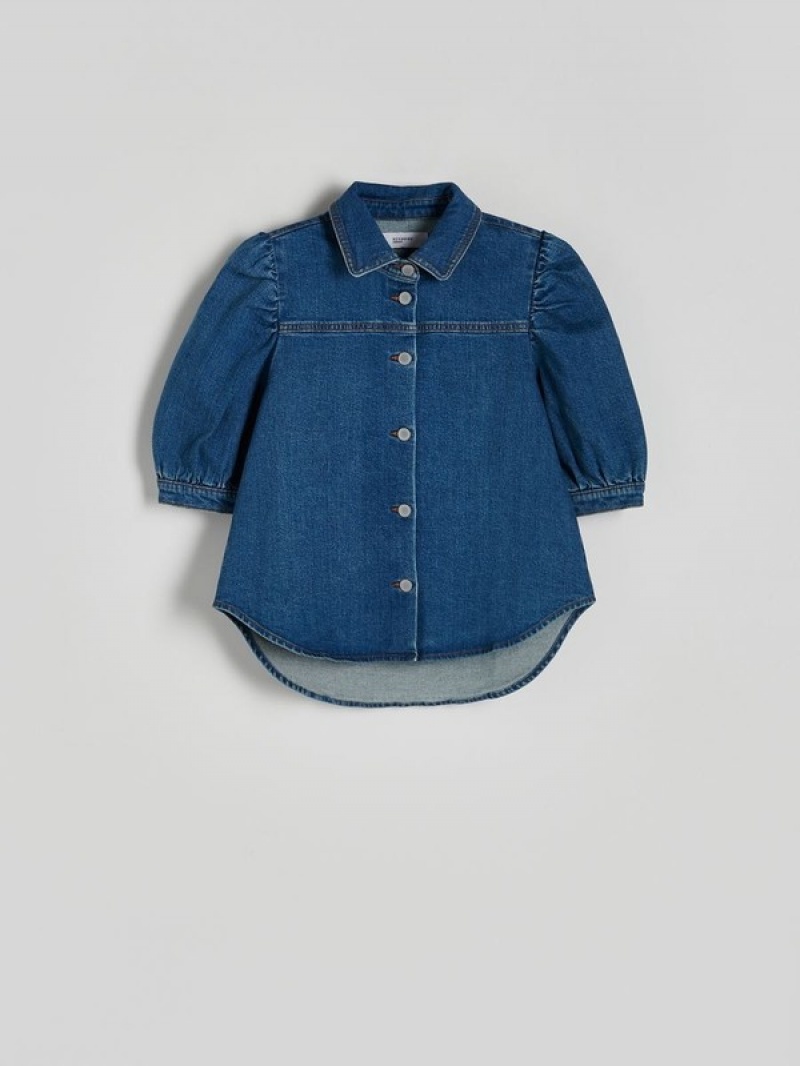 Reserved Denim Overhemd Dames Blauw | NDIXS-5083