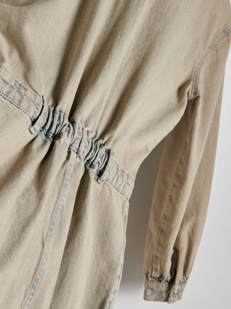 Reserved Distressed Denim Jump Broek Dames Beige | JFQYG-0924