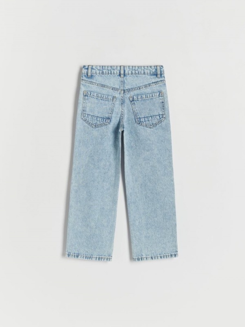 Reserved Distressed Rechtdoor Jeans Meisjes Blauw | OYJEZ-3097