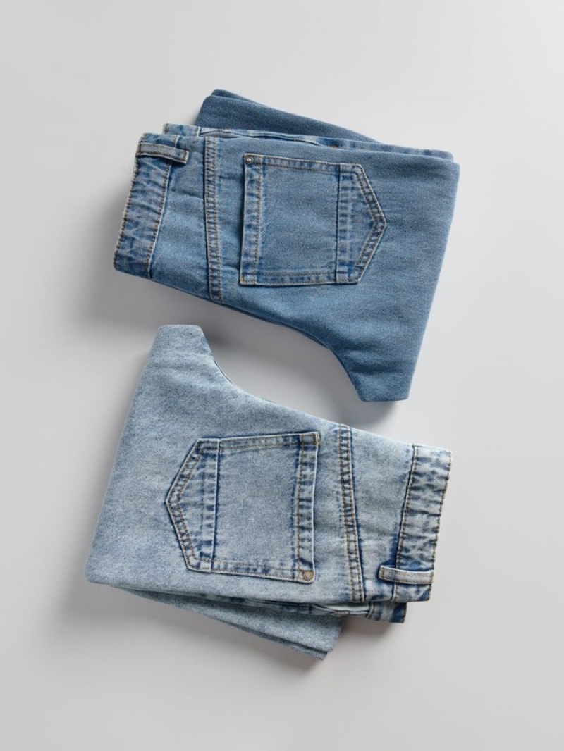 Reserved Distressed Rechtdoor Jeans Meisjes Blauw | OYJEZ-3097