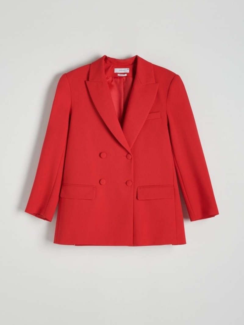 Reserved Double-breasted Blazer Dames Rood | NFQCR-9182