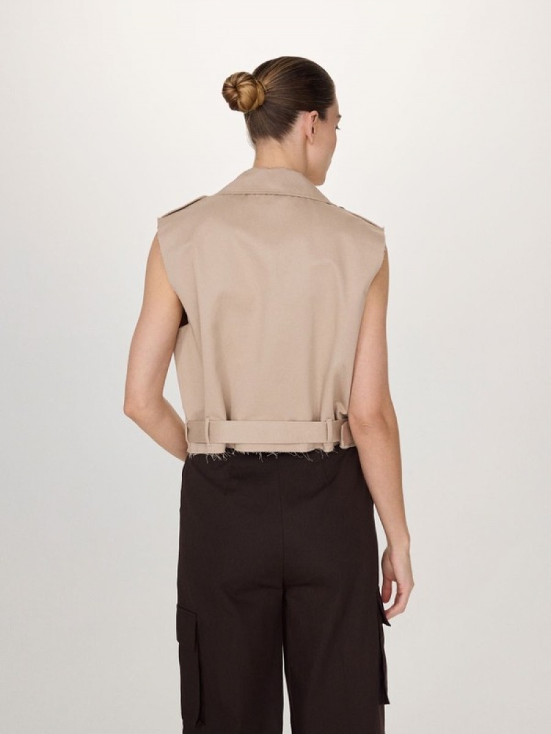 Reserved Double-breasted Vest Dames Beige | HTBXI-2597