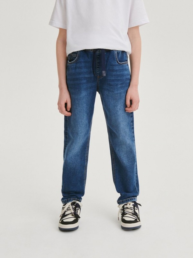 Reserved Elastic Carrot Jeans Jongens Blauw | VKDQC-1374