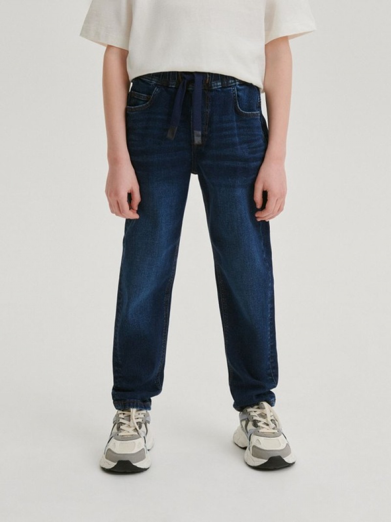 Reserved Elastic Carrot Jeans Jongens Donkerblauw | HRYZS-8501