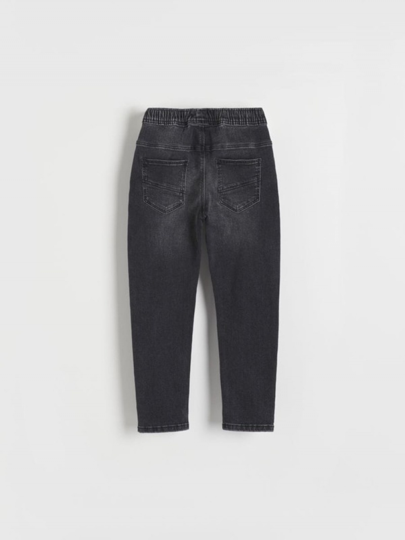 Reserved Elastic Carrot Jeans Jongens Zwart | ICAQT-3754