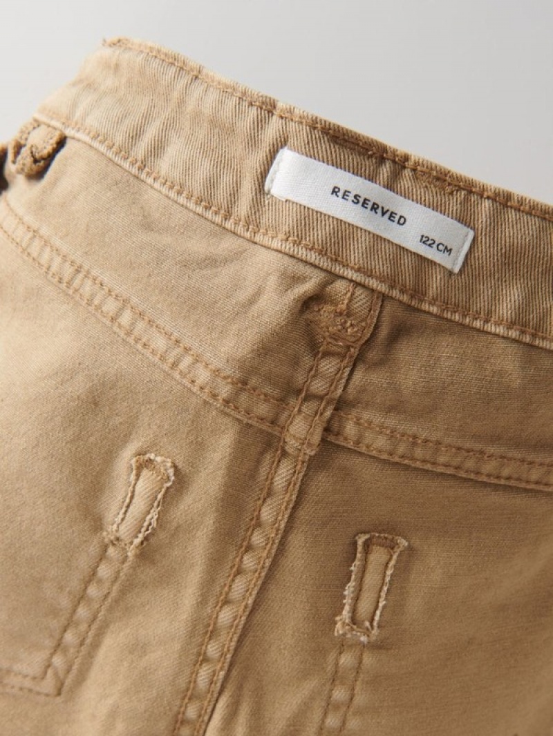 Reserved Elastic Flare Jeans Meisjes Beige | JHZWT-9302