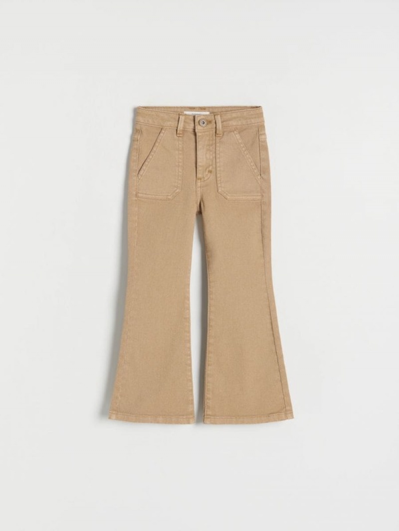 Reserved Elastic Flare Jeans Meisjes Beige | JHZWT-9302