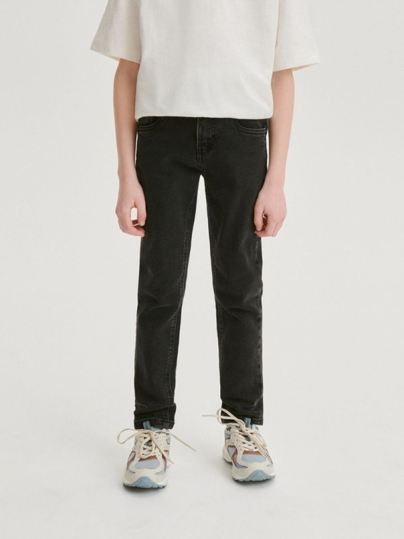 Reserved Elastic Slim Jeans Jongens Zwart | JOKIW-0175