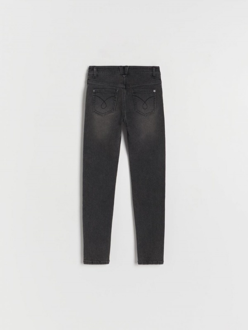 Reserved Elastic Slim Jeans Meisjes Zwart | KDJLC-7049