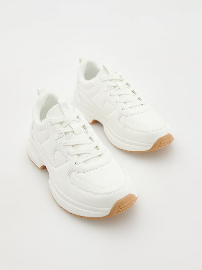 Reserved Faux Leren Sneakers Dames Wit | XUHAK-4873