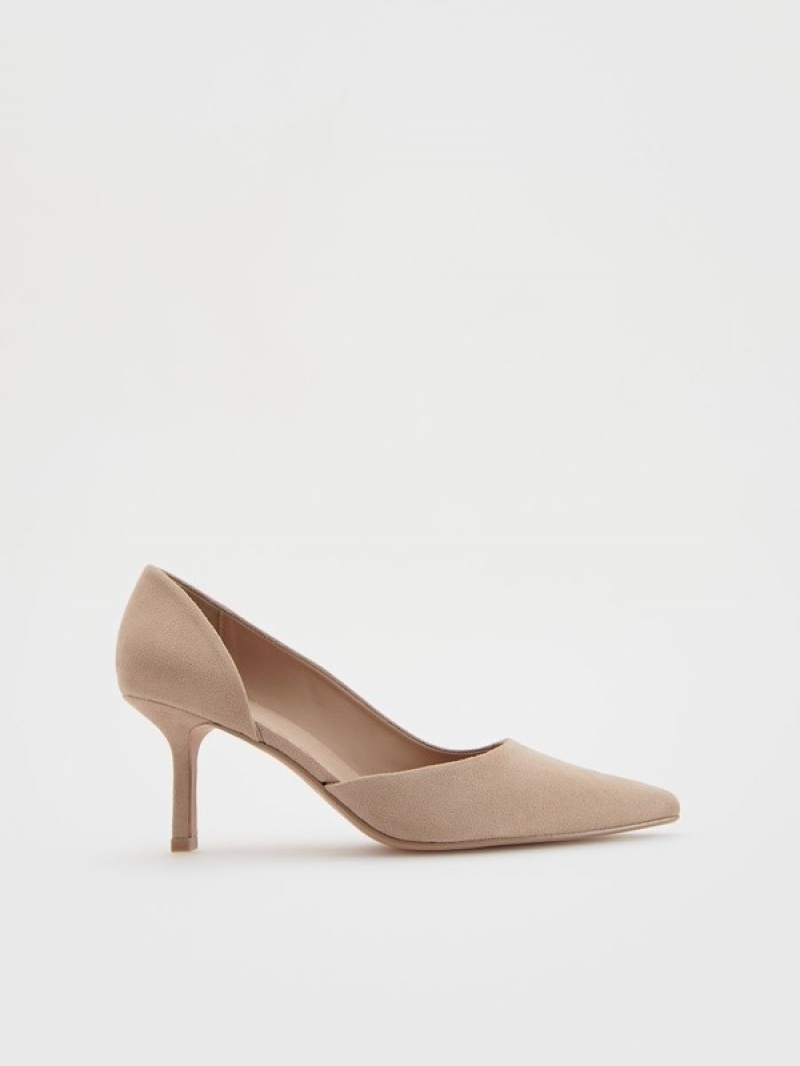 Reserved Faux Suede Umps Hakken Dames Beige | ONVUE-5689