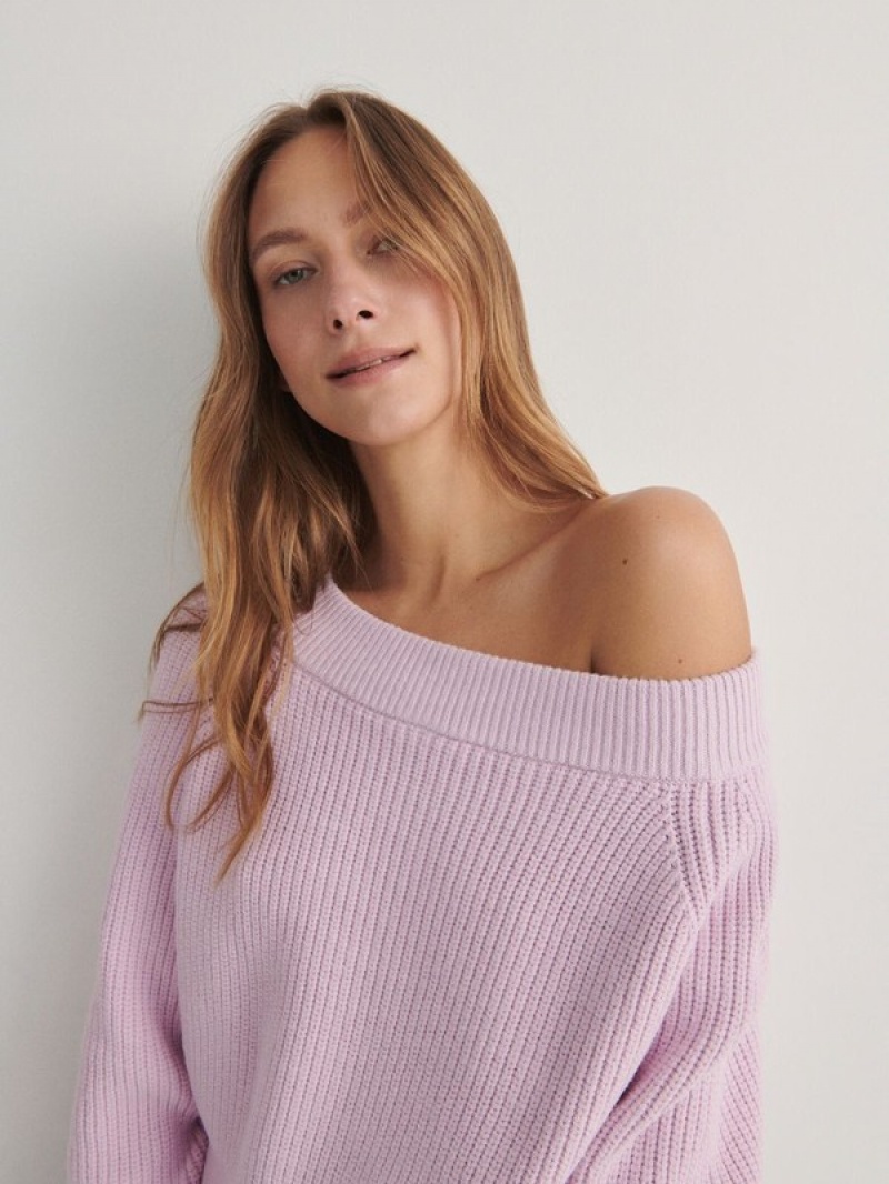 Reserved Fine Knit Truien Dames Lavendel | ZGFAL-6295