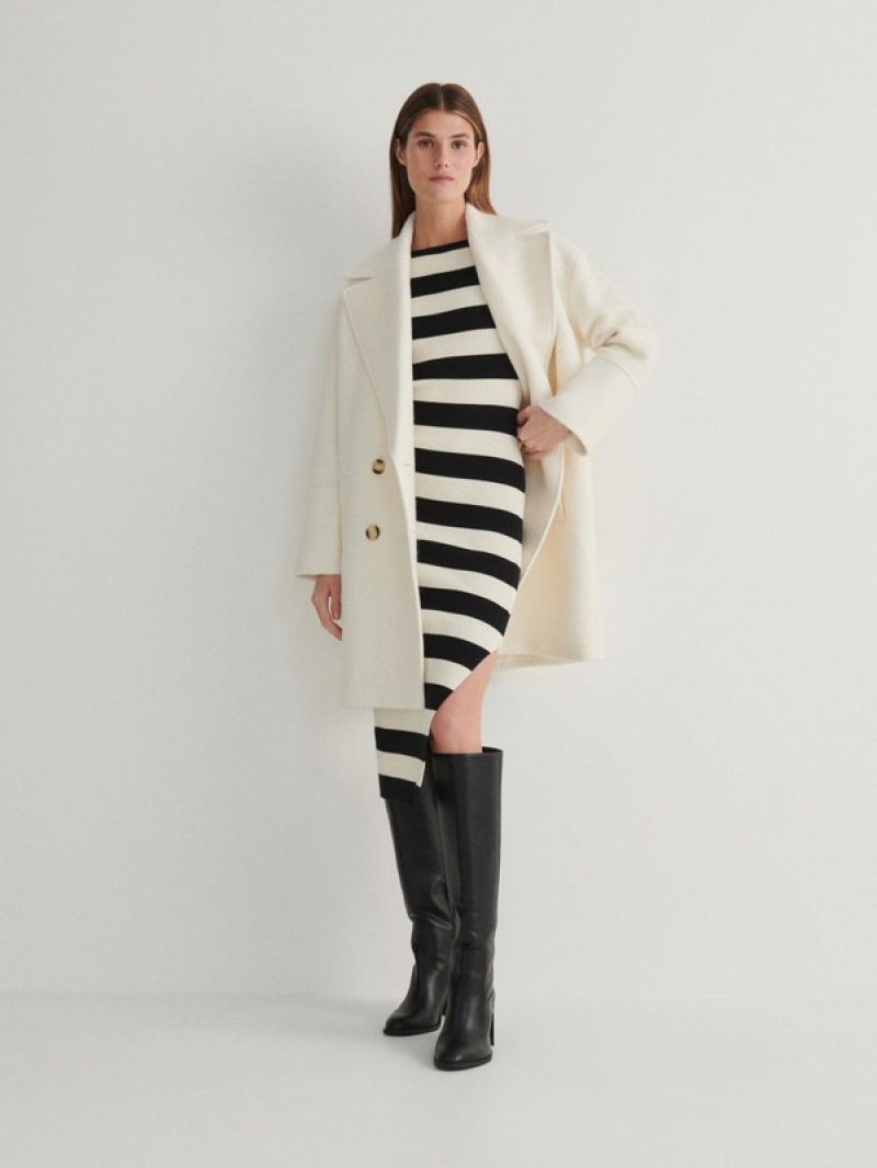 Reserved Fitted Rib Knit Jurk Dames Gekleurd | OPLQZ-7102