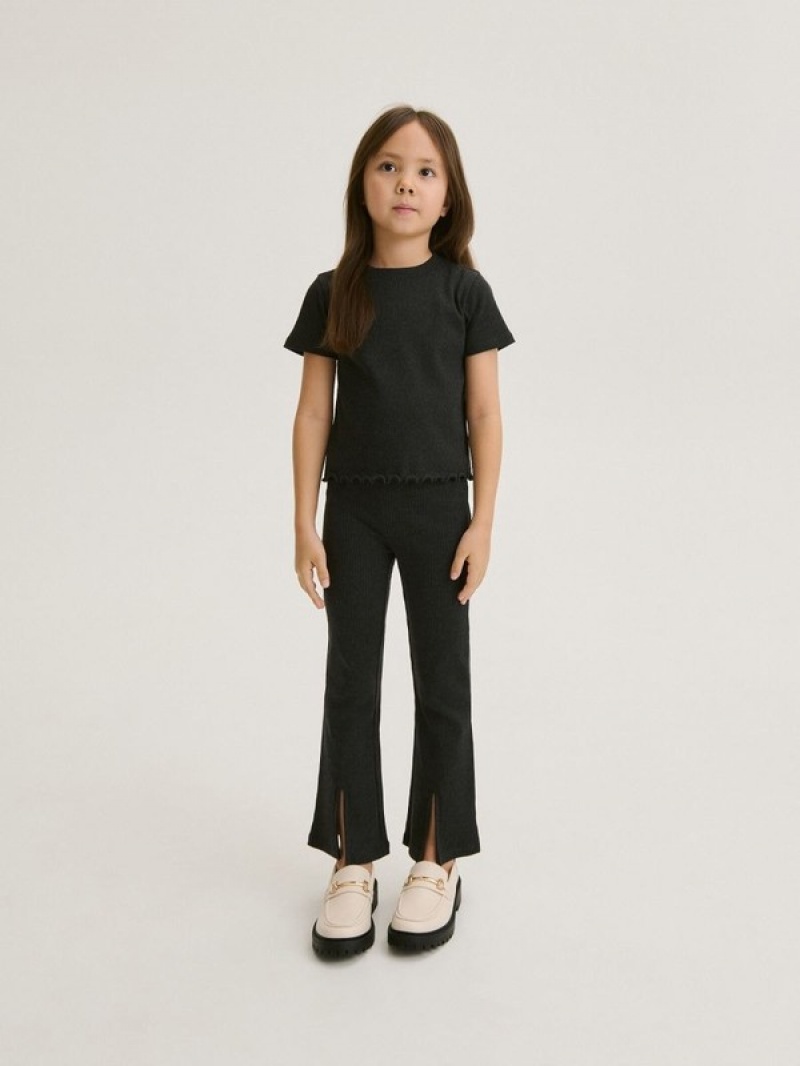 Reserved Flare Broek Meisjes Donkergrijs | WIPQM-7329