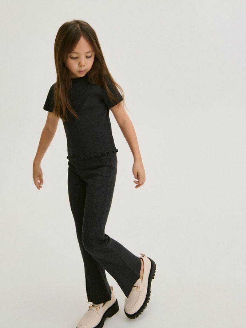 Reserved Flare Broek Meisjes Donkergrijs | WIPQM-7329