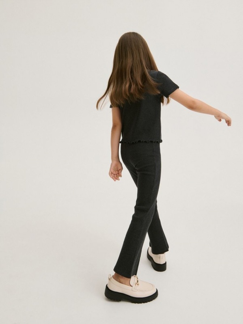 Reserved Flare Broek Meisjes Donkergrijs | WIPQM-7329