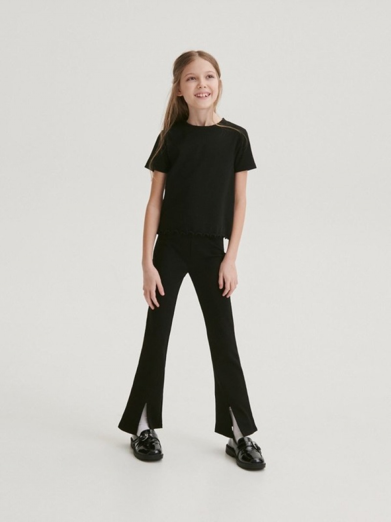 Reserved Flare Broek Meisjes Zwart | AMFJR-4826