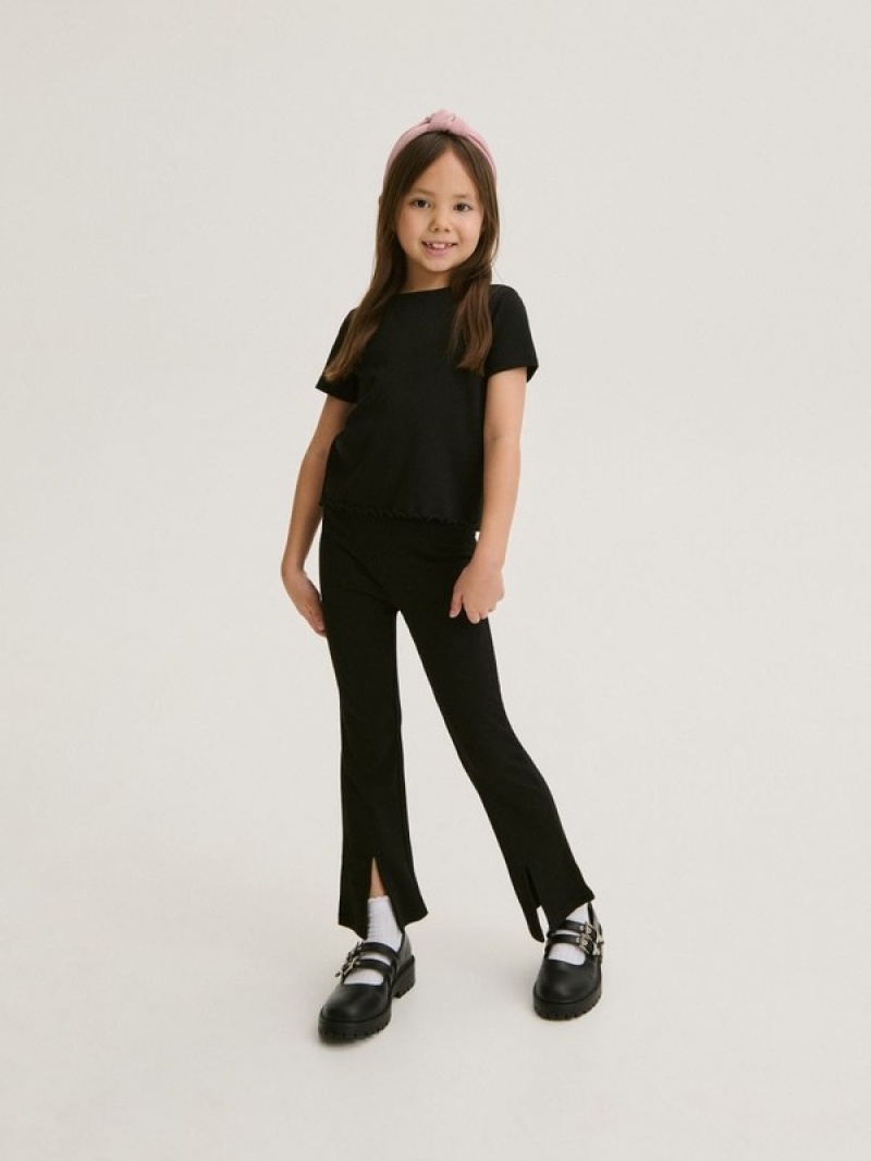 Reserved Flare Broek Meisjes Zwart | KXSCH-7853