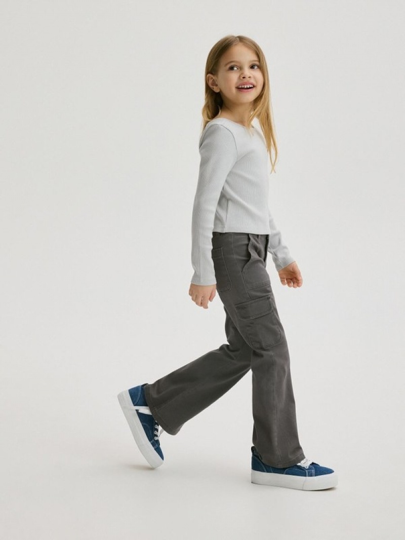 Reserved Flarecargo Pockets Broek Meisjes Donkergrijs | NAHJW-7412