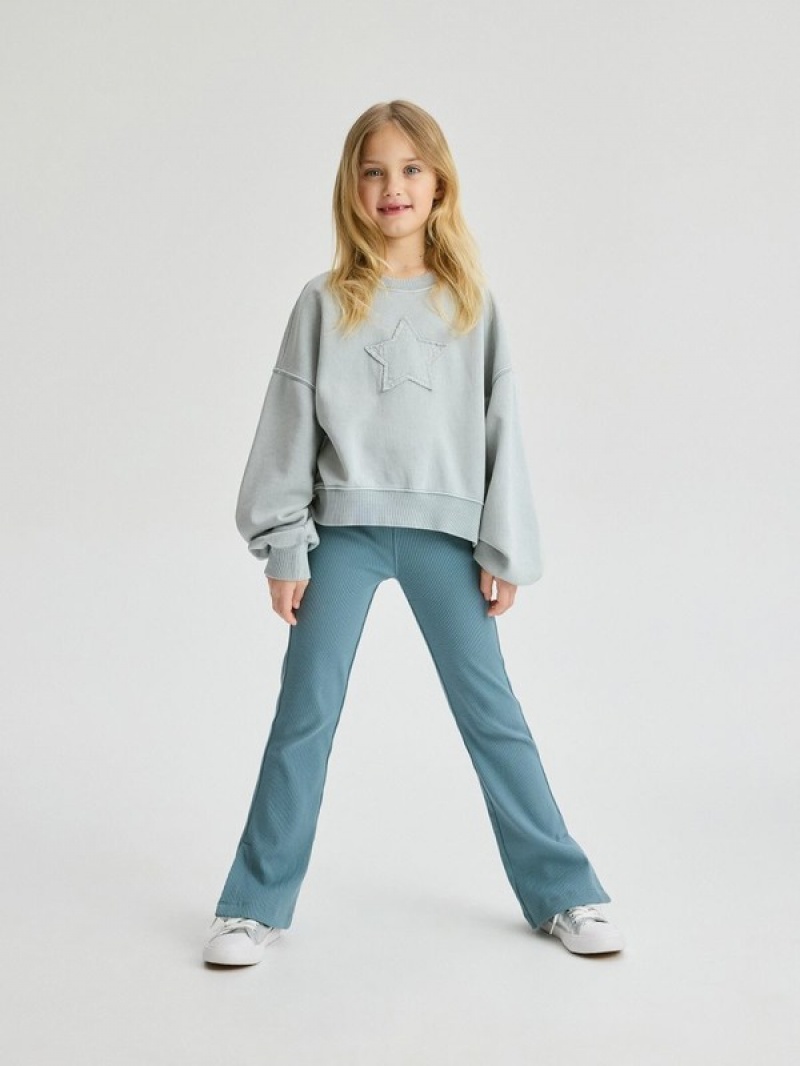 Reserved Flaresplits Broek Meisjes Lichtturquoise | KPORY-0432