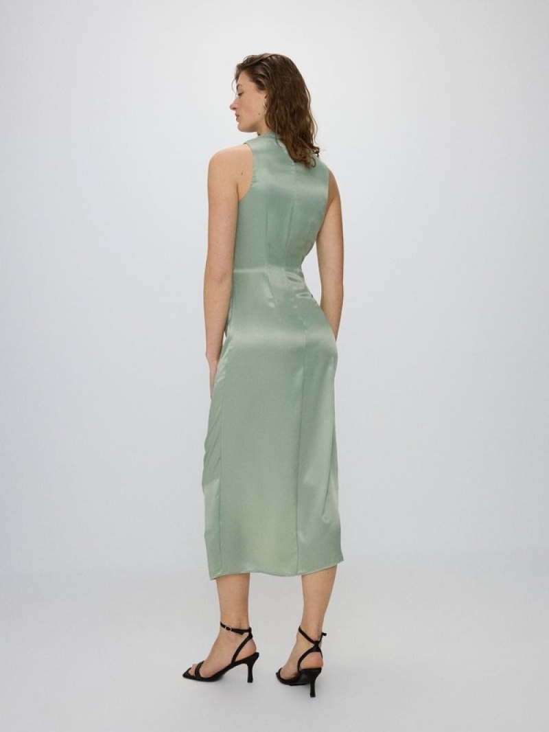 Reserved Gathered Jurk Dames Groen | KUWRD-0485