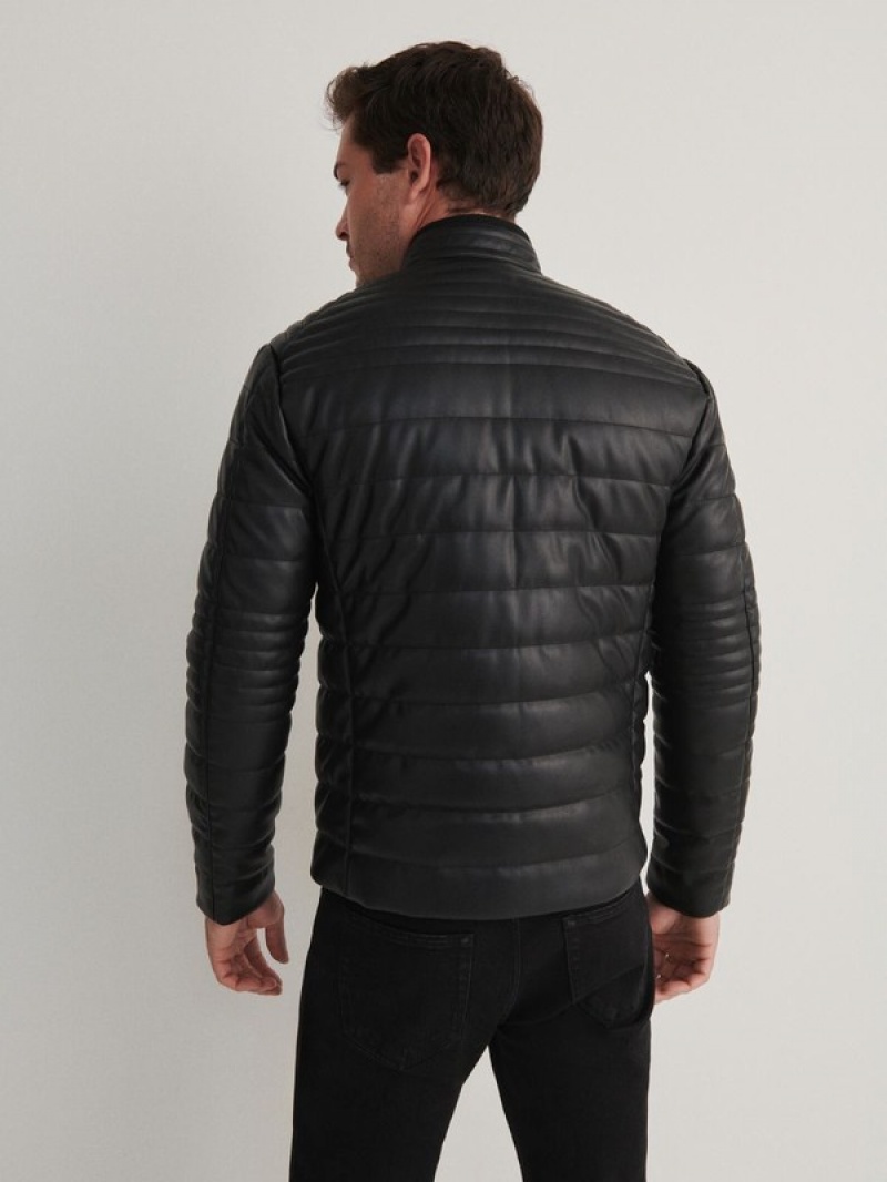 Reserved Gewatteerd Biker Jassen Heren Zwart | BEAWX-9148