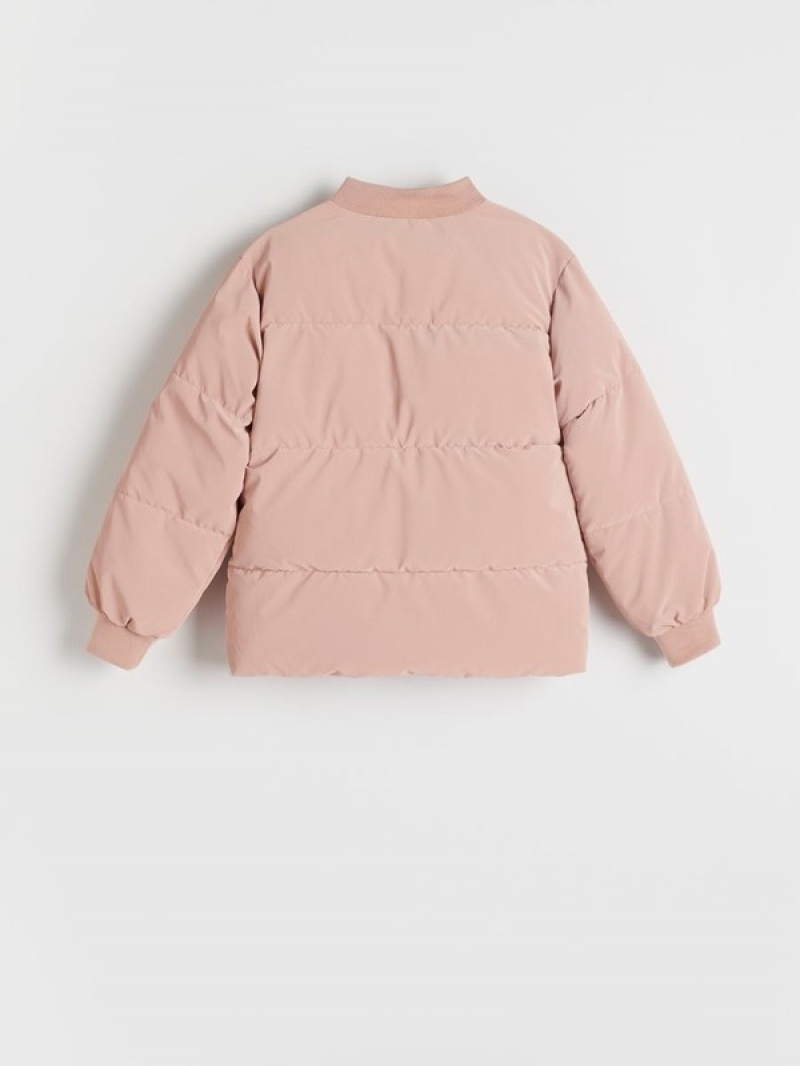 Reserved Gewatteerd Bomber Jassen Meisjes Roze | RDIAJ-6059