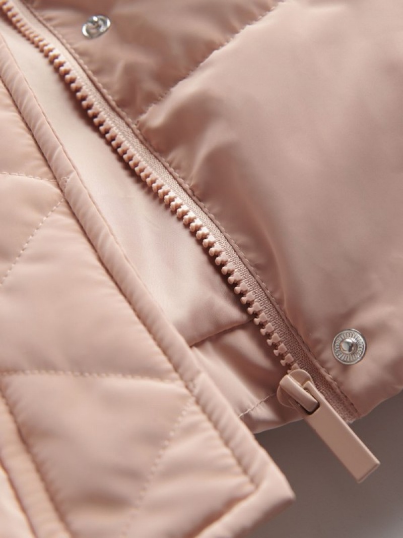 Reserved Gewatteerd Bomber Jassen Meisjes Roze | RDIAJ-6059