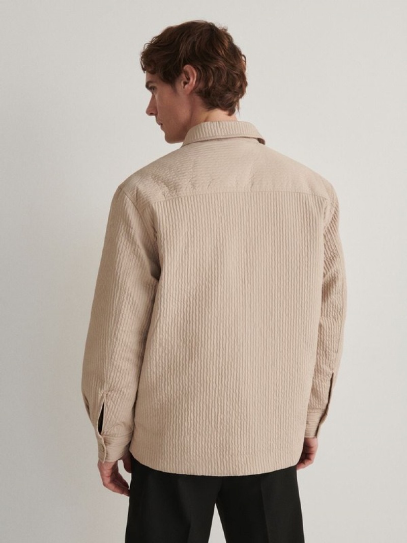 Reserved Gewatteerd Shacket Jassen Heren Beige | YAHGV-7598