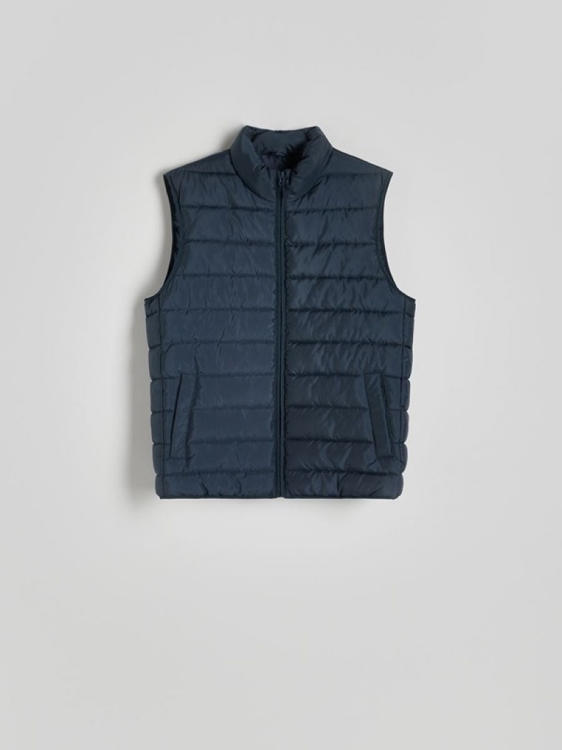 Reserved Gewatteerd Vests Heren Grijs Blauw | LZWAT-9230