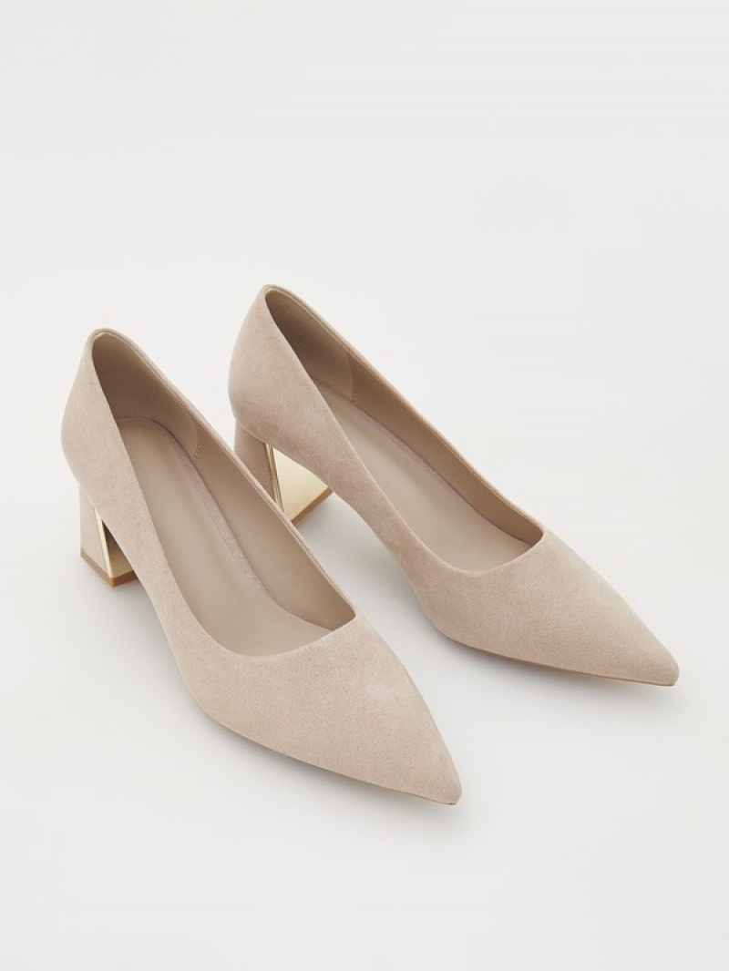 Reserved High-heeled Pumps Hakken Dames Beige | CQKGE-8910