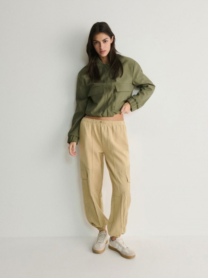 Reserved Joggerscargo Pockets Broek Dames Beige | KCMAQ-9852