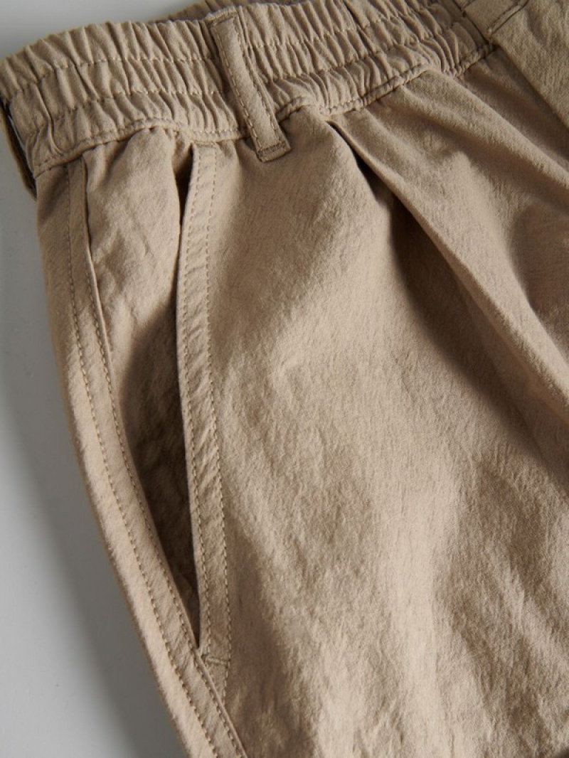 Reserved Katoenen Parachute Broek Dames Beige | FTLPK-8654