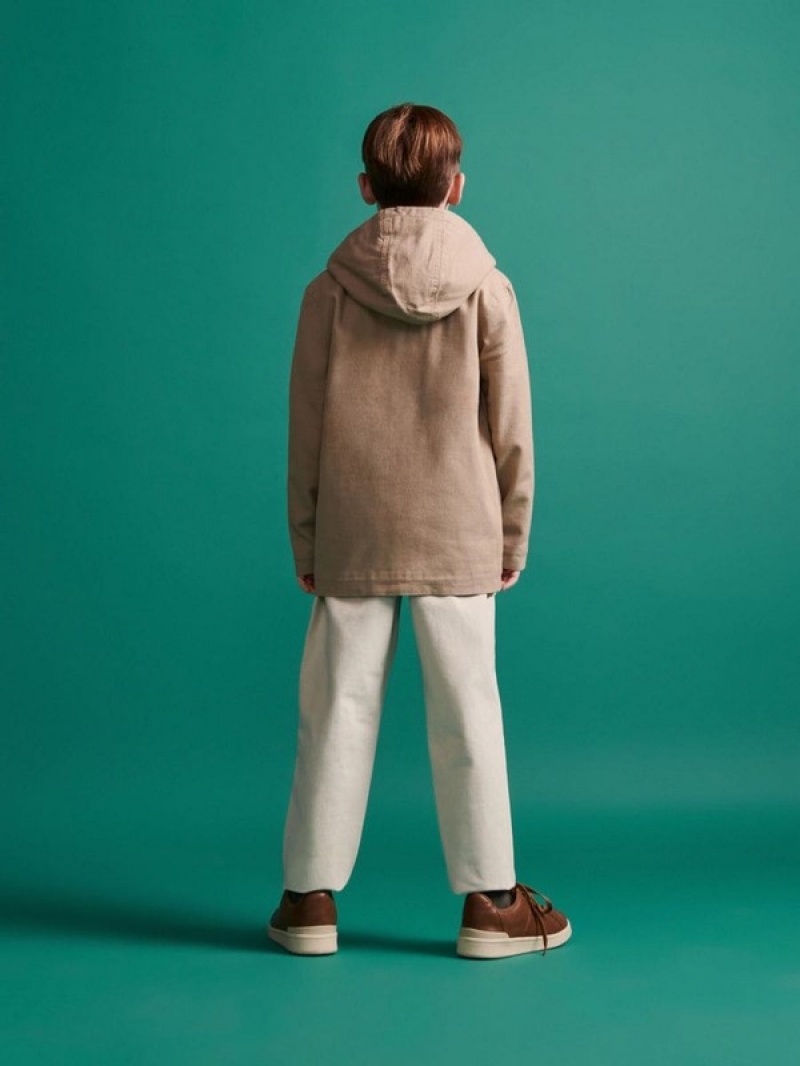 Reserved Katoenen Parka Jassen Jongens Beige | LYGTX-7345