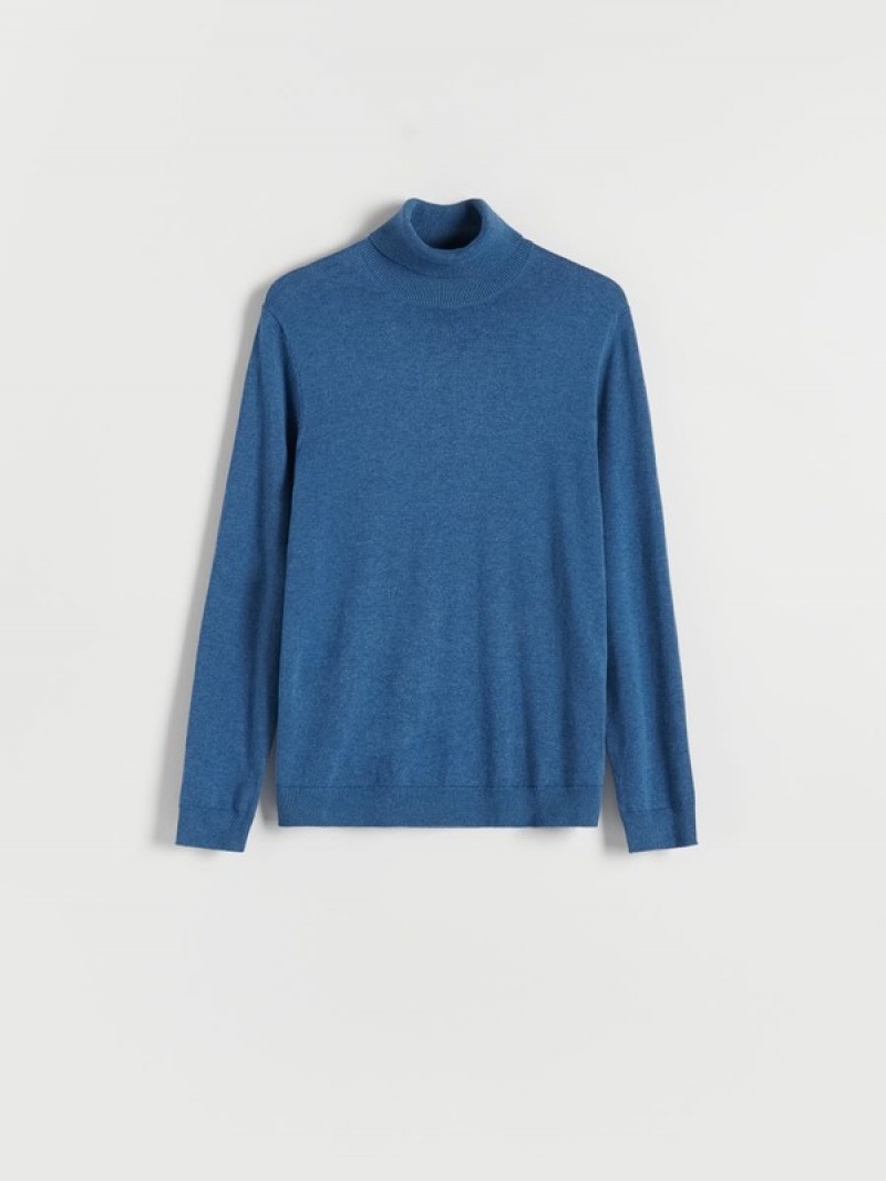 Reserved Katoenen Rich Turtleneck Truien Heren Grijs Blauw | EKNWF-3549