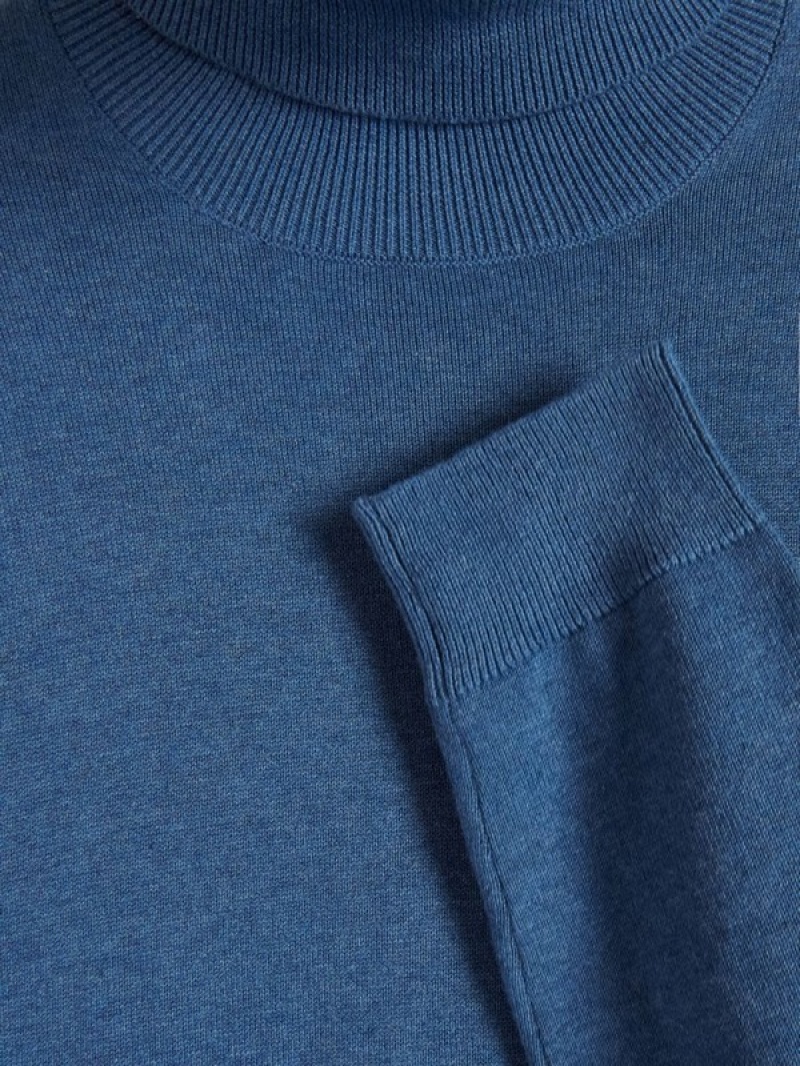 Reserved Katoenen Rich Turtleneck Truien Heren Grijs Blauw | EKNWF-3549