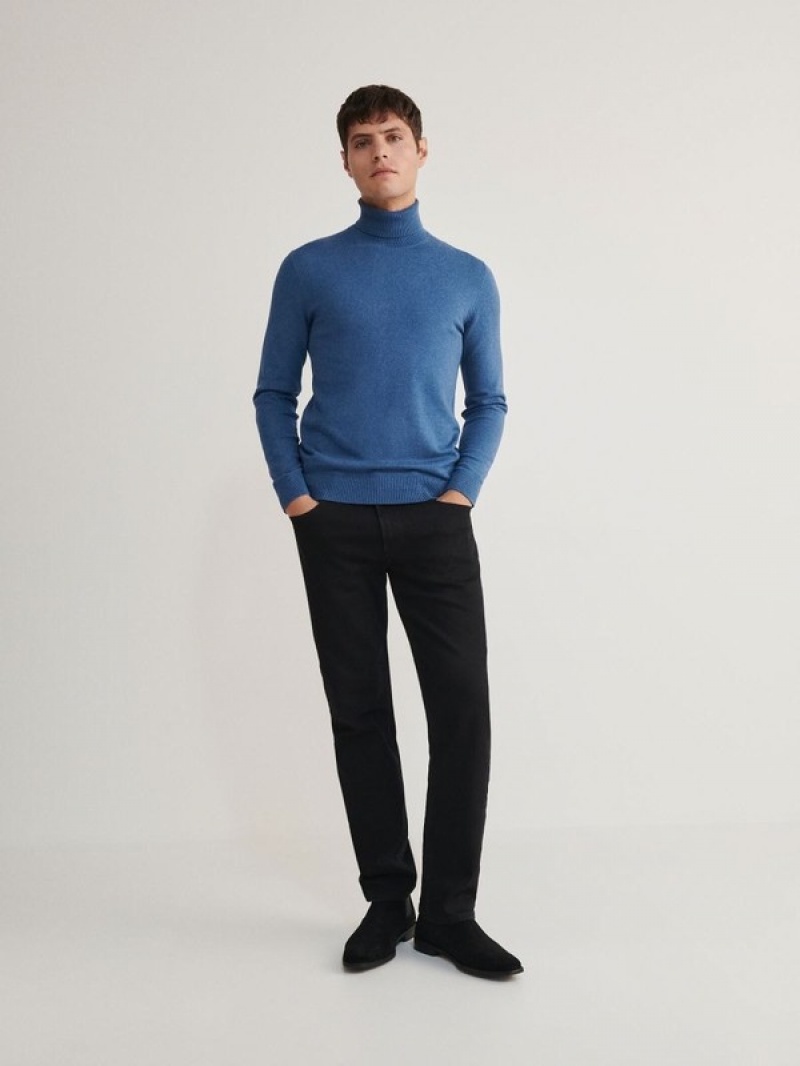 Reserved Katoenen Rich Turtleneck Truien Heren Grijs Blauw | EKNWF-3549