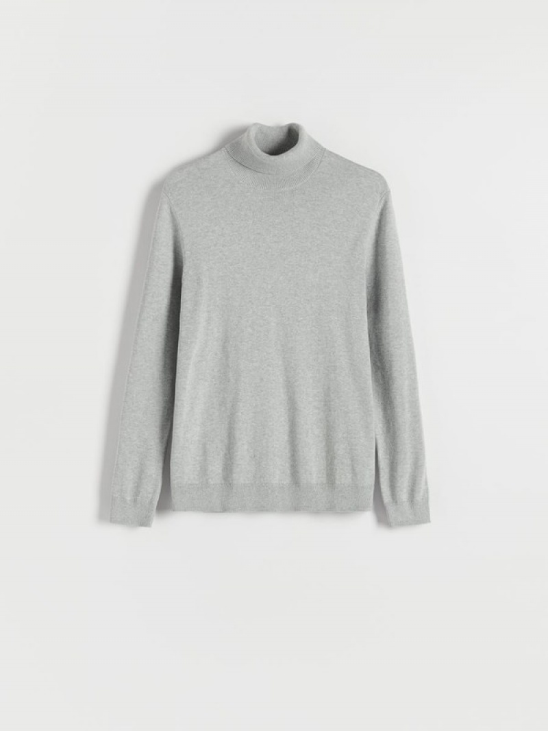 Reserved Katoenen Rich Turtleneck Truien Heren Lichtgrijs | SUMDR-5178