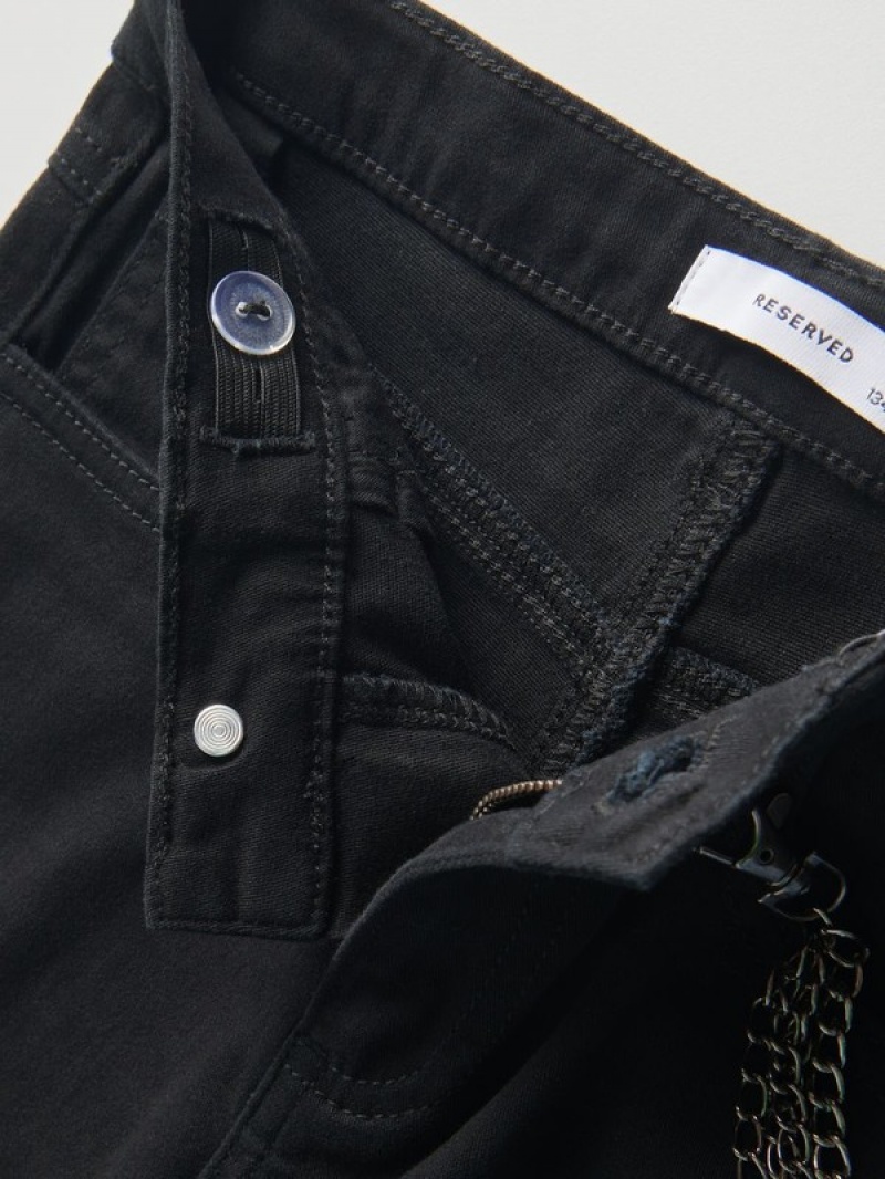 Reserved Katoenen Richchain Detail Broek Meisjes Zwart | RBWTH-9025