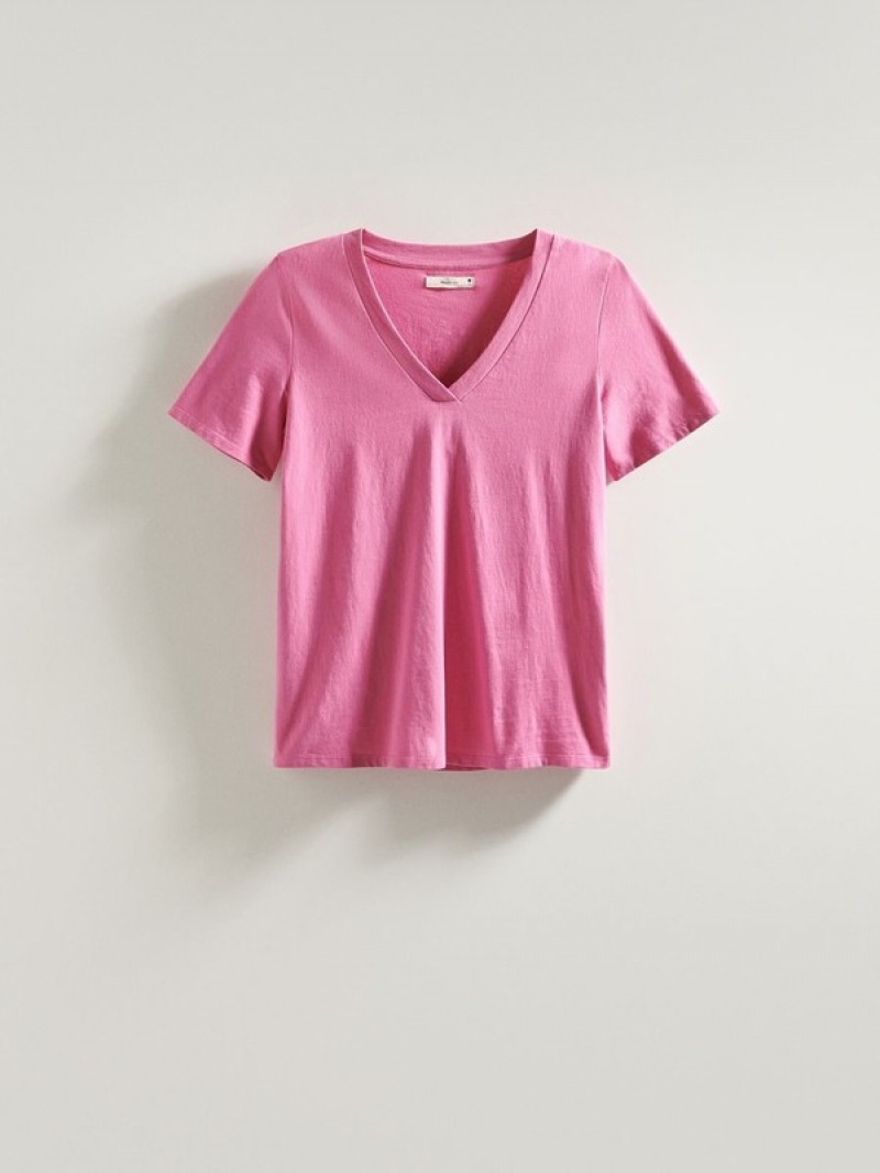 Reserved Katoenen T-shirts Dames Fuchsie | URYSE-7450