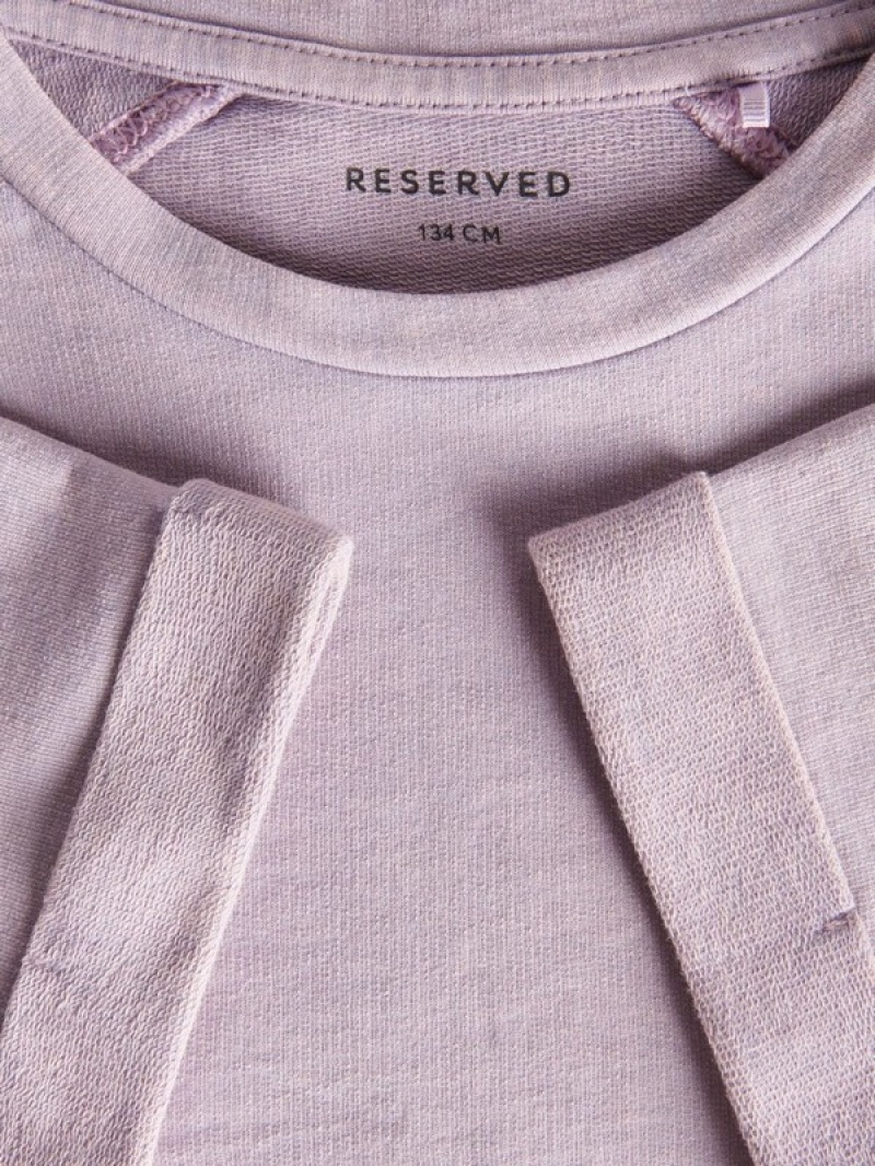 Reserved Katoenen T-wash Effect T-shirts Meisjes Paars | EKVPW-9781