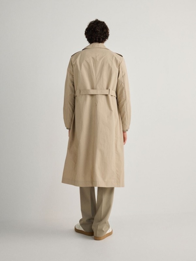 Reserved Klassieke Design Trench Jassen Heren Beige | VZUGH-9860