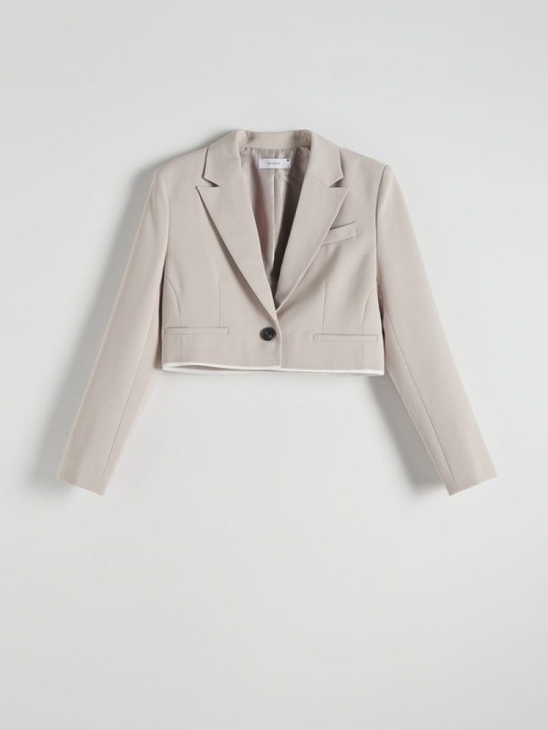 Reserved Kort Blazer Dames Beige | CFABY-1973