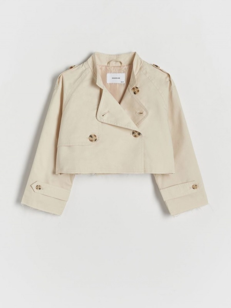 Reserved Kort Trench Jassen Meisjes Beige | DEJOF-5980