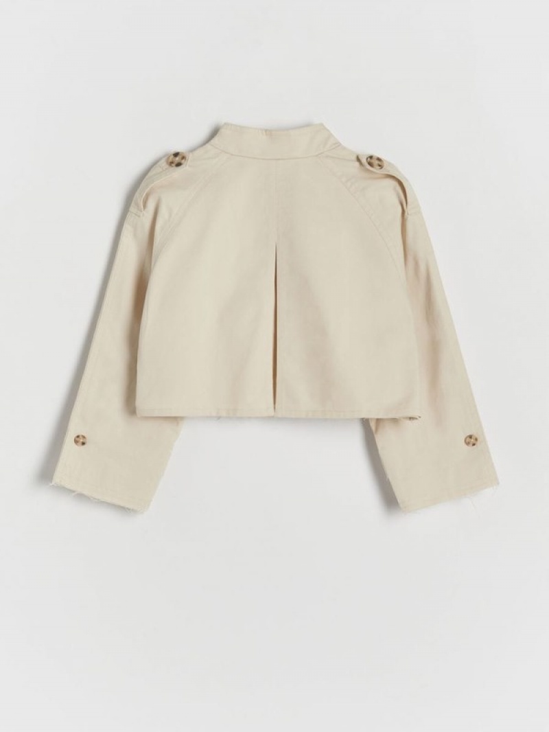 Reserved Kort Trench Jassen Meisjes Beige | DEJOF-5980