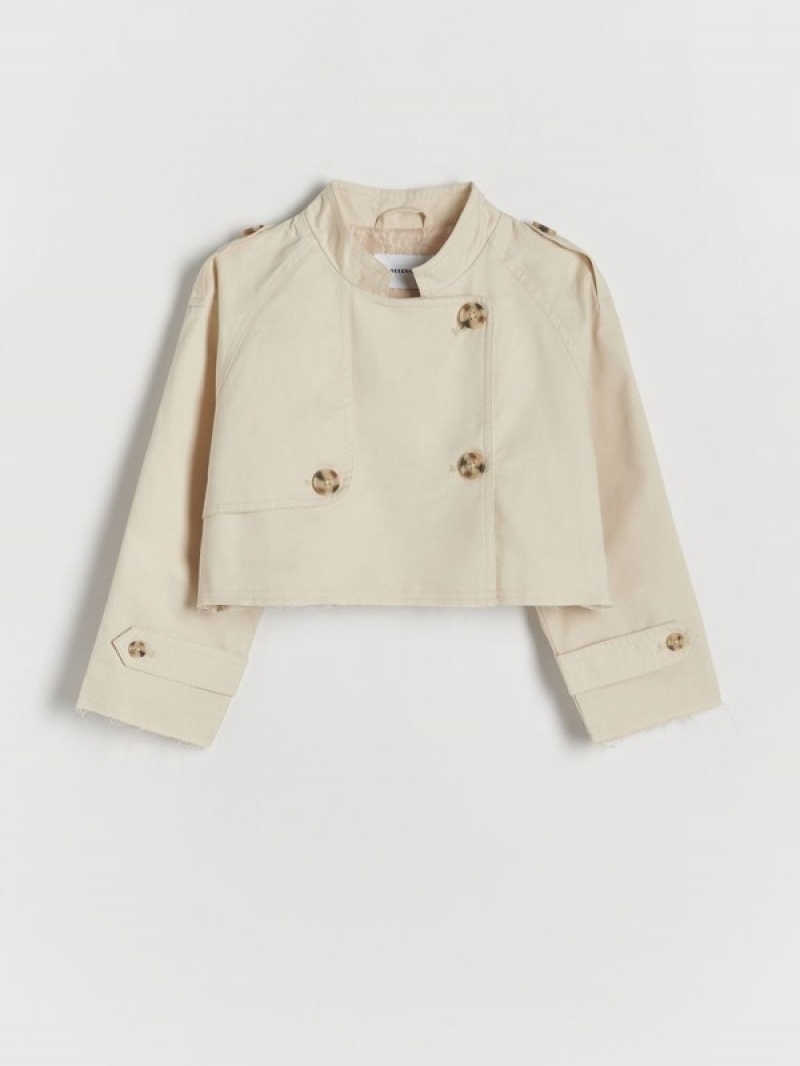 Reserved Kort Trench Jassen Meisjes Beige | DEJOF-5980