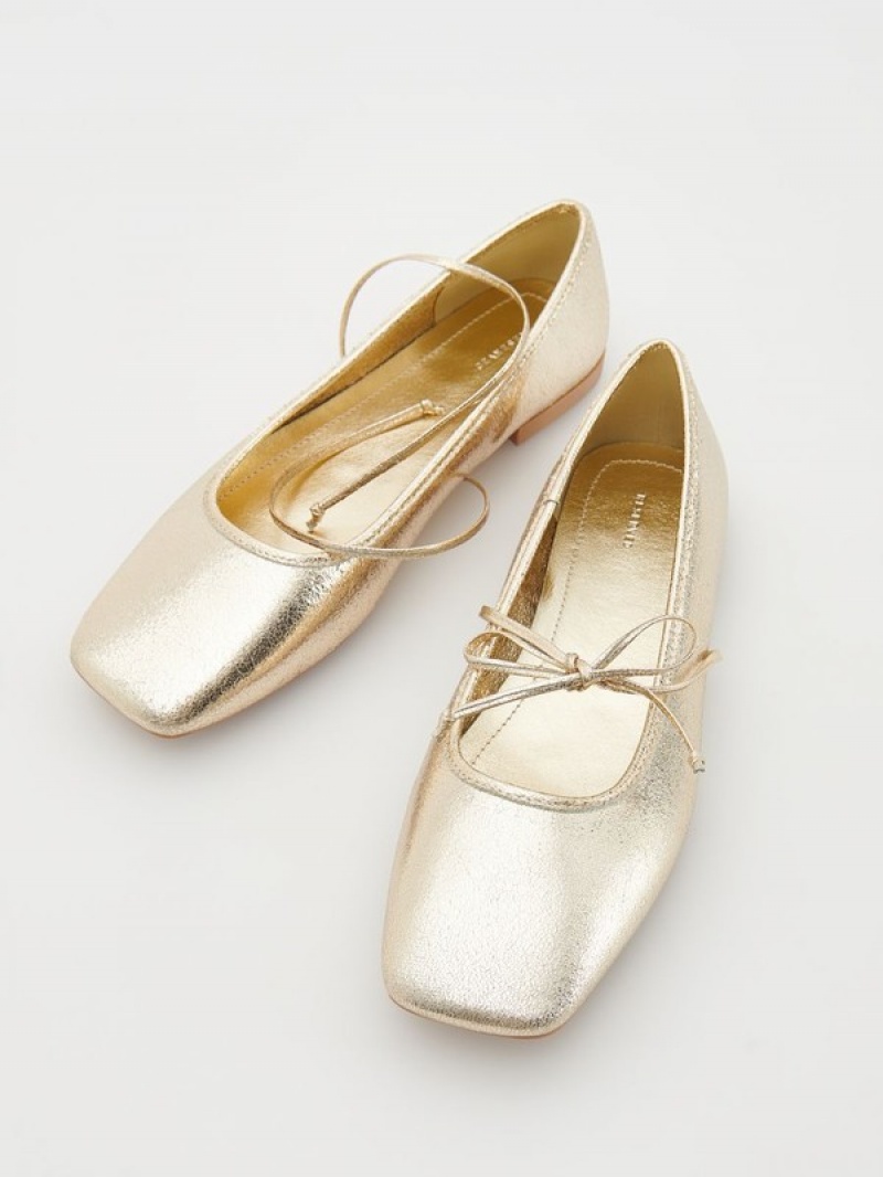 Reserved Leren Ballerinas Loafers Dames Zilver | YFSAV-8253