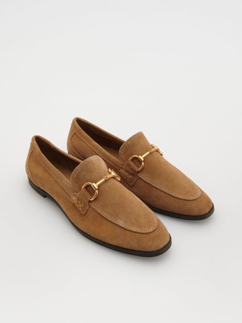 Reserved Leren Loafers Dames Beige | ZYWOV-2359