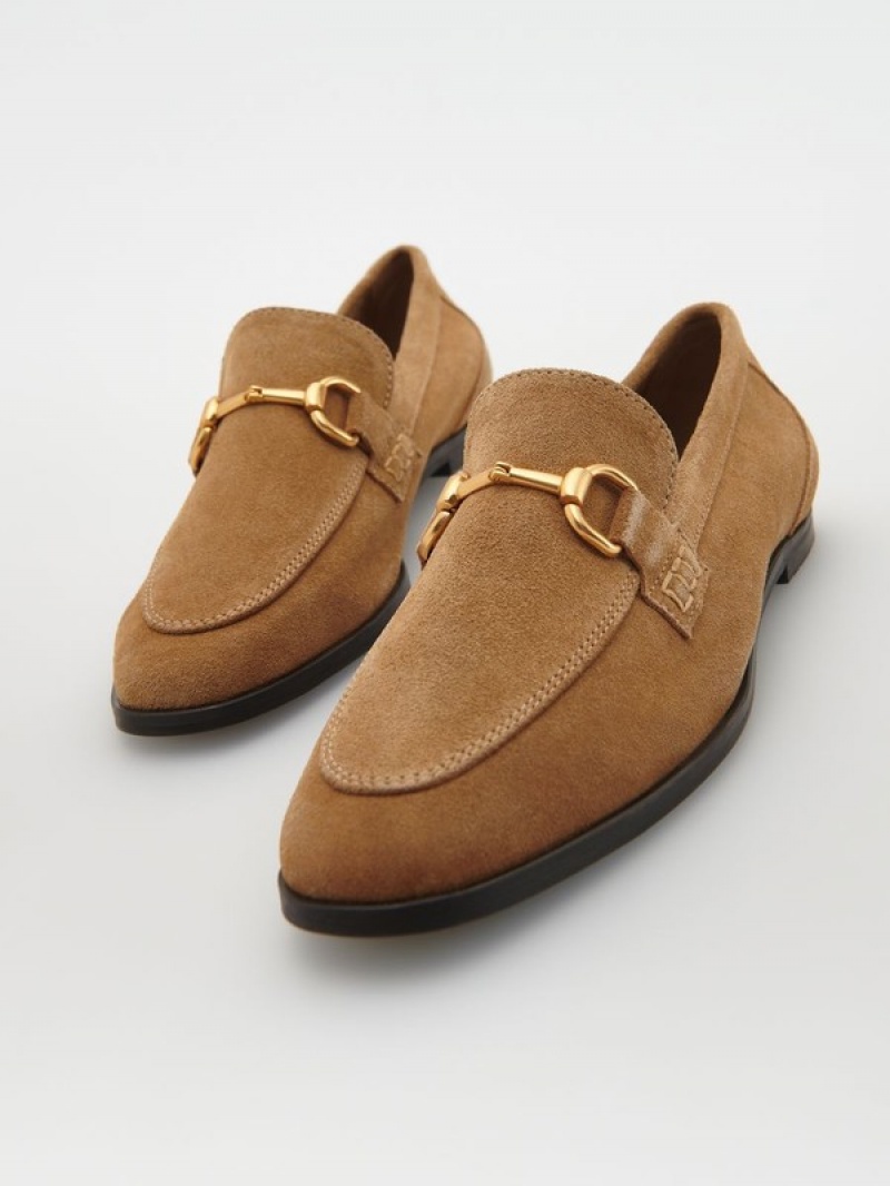 Reserved Leren Loafers Dames Beige | ZYWOV-2359