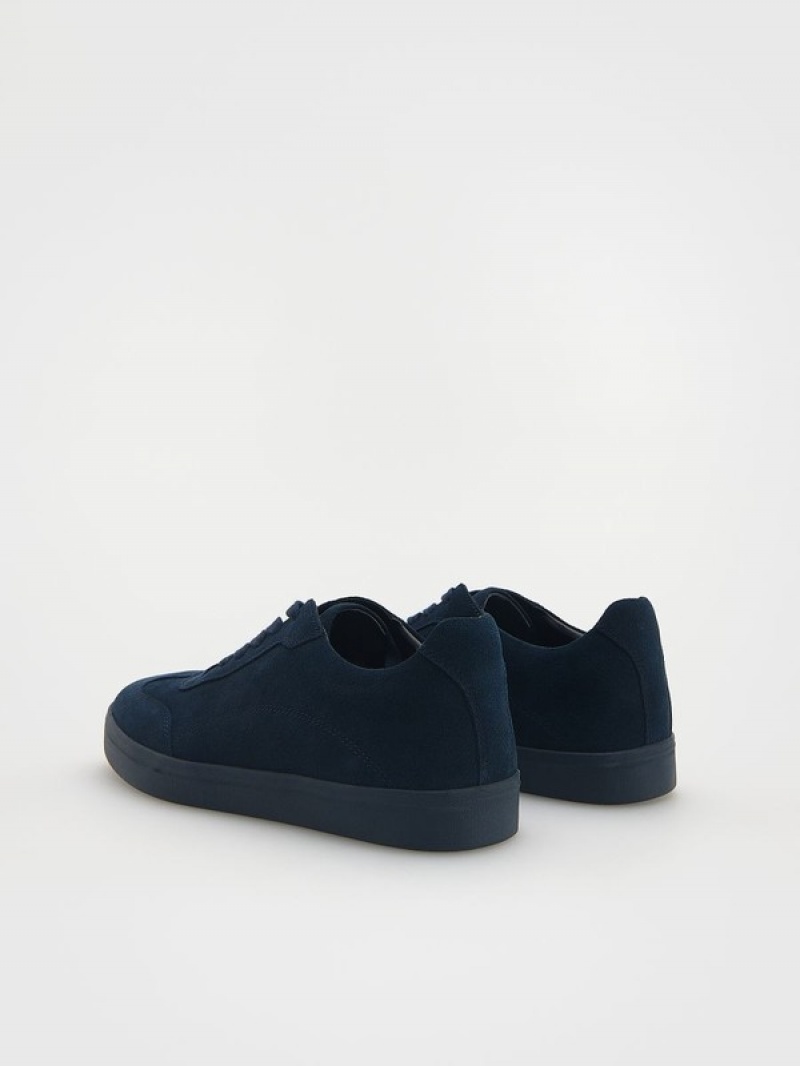 Reserved Leren Rich Schoenen Heren Donkerblauw | VEWDN-6120